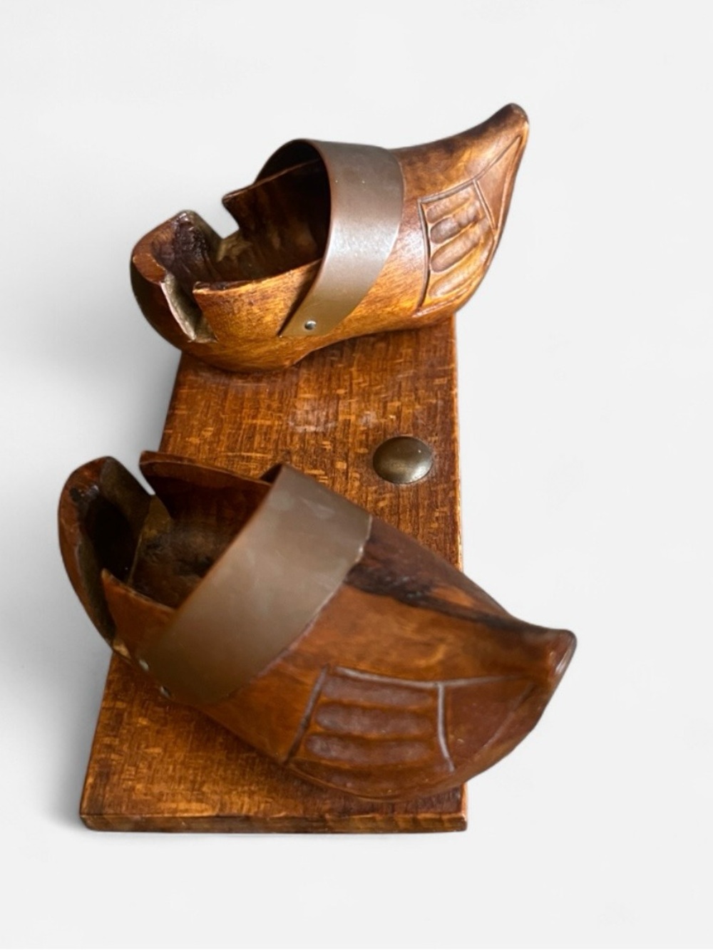 Vtg French sabot wooden clog souvenir Decazeville, France traditional folk art